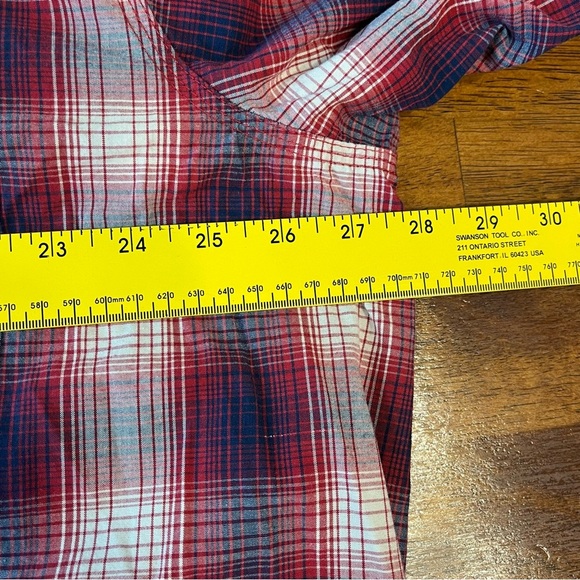 C.E. Schmidt workwear red navy plaid button down short sleeve size 2XLT - Picture 4 of 8